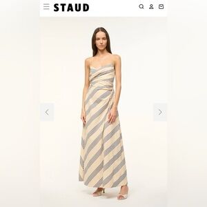 STAUD SARAH DRESS MARINE BAYADERE STRIPE